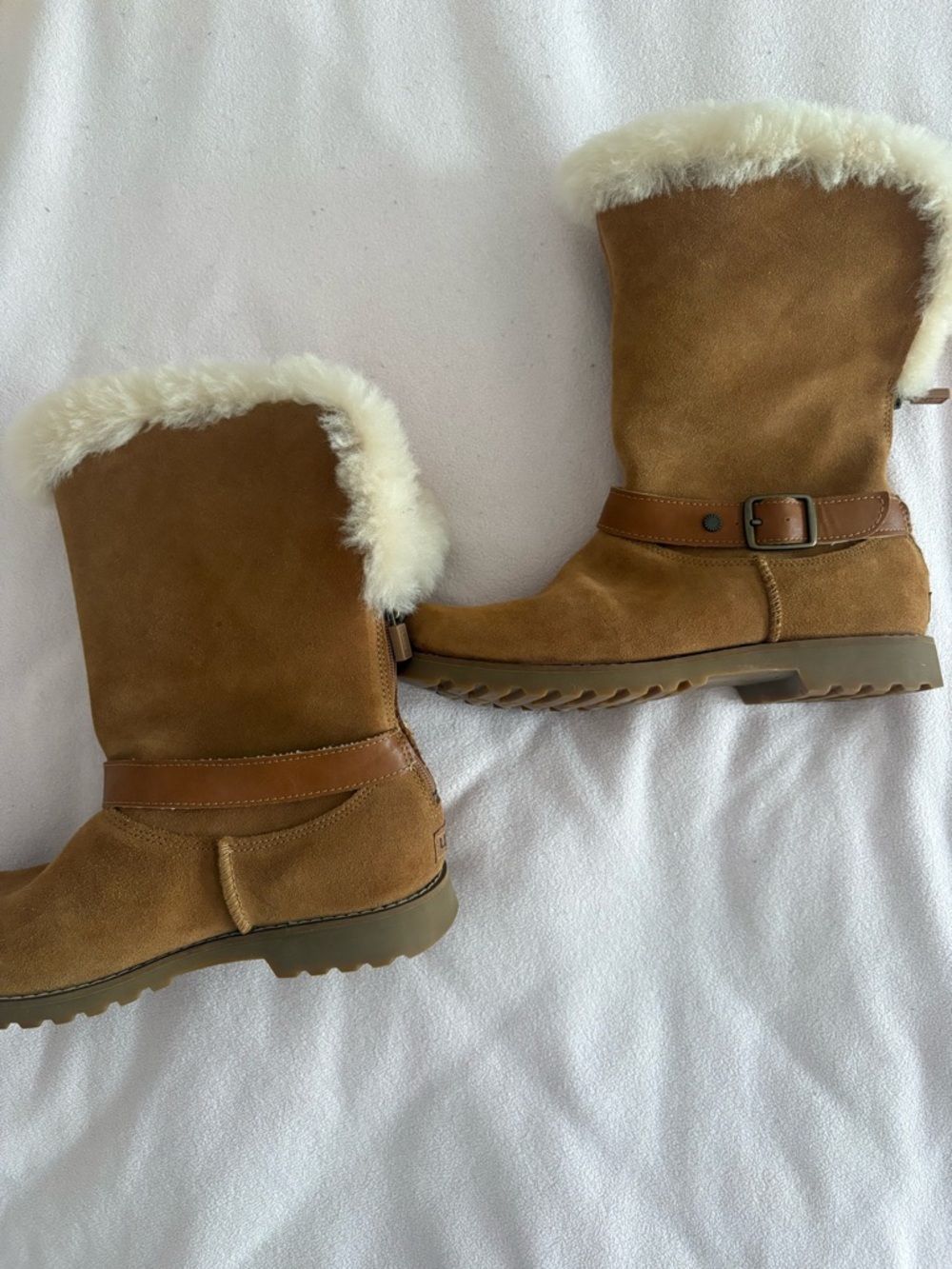 UGG Chestnut Suede Shearling -Trim Kids Boots